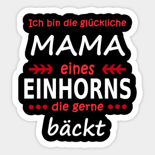 Mama Einhorn Tochter Geschenk Backen Sticker